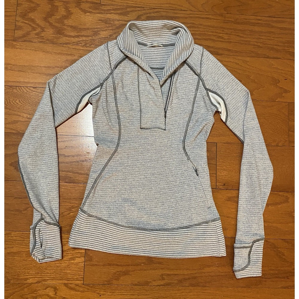 Lululemon Women's Sweater Gray Grey Size 2 With Thumbholes